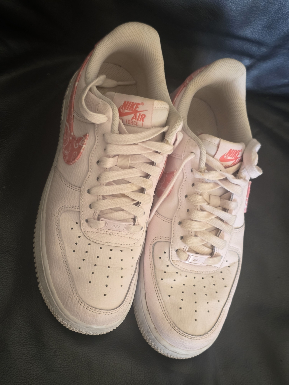 Nike Women's Light Pink Paisley-Accent Air Force 1 Sneakers